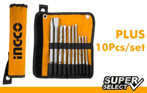 AKD2101 10PCS DRILL BIT AND CHISEL SET