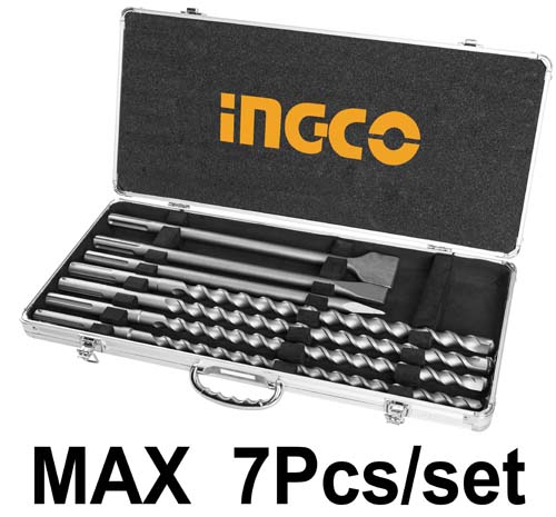 AKD5075 7 PCS HAMMER DRILL BIT AND CHISELS SET