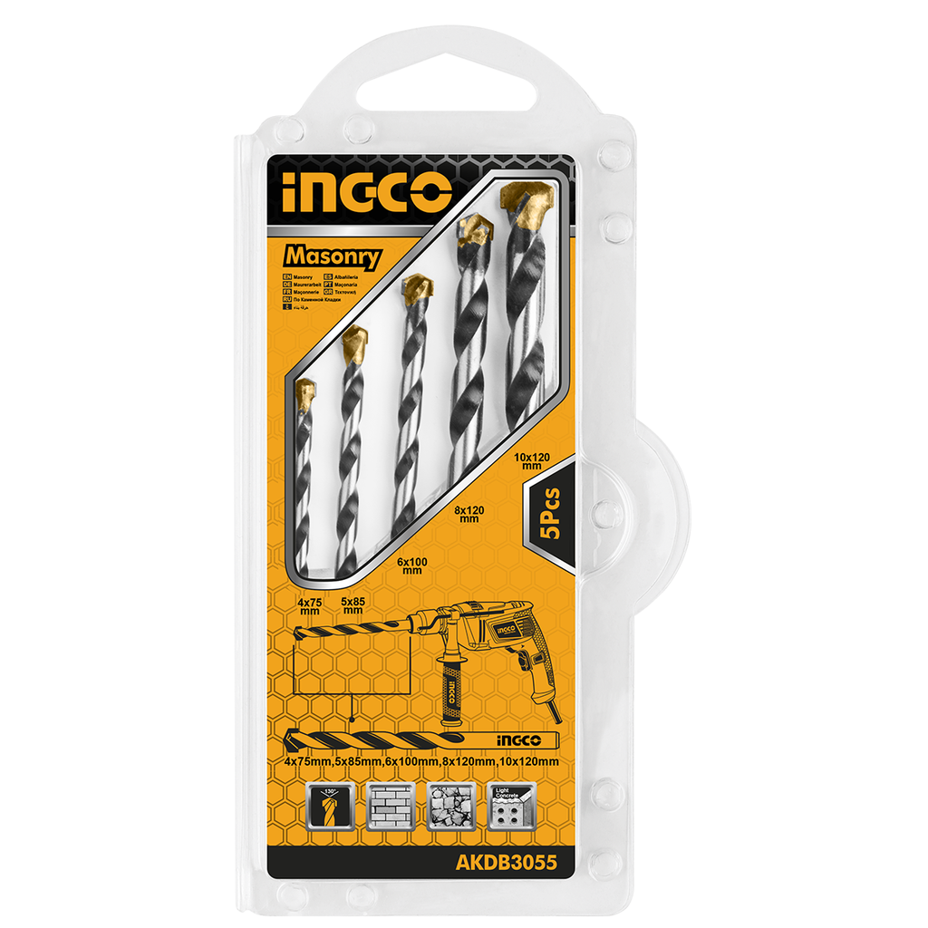 AKDB3055 5PCS MASONRY DRILL BITS SET