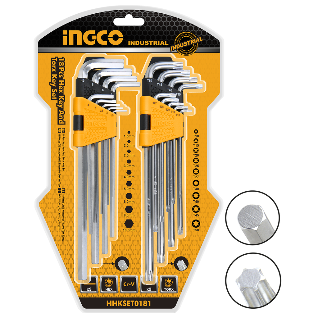 HHKSET0181 18PCS HEX & TORX KEY SET