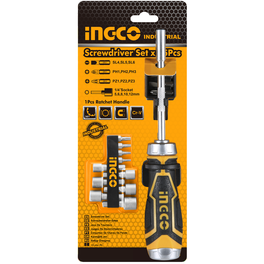 AKISD1508 15 IN 1 RATCHET SCREWDRIVER SET