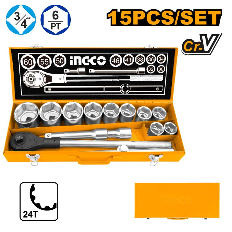 HKTS034151 15PCS 3/4" DR.SOCKET SET
