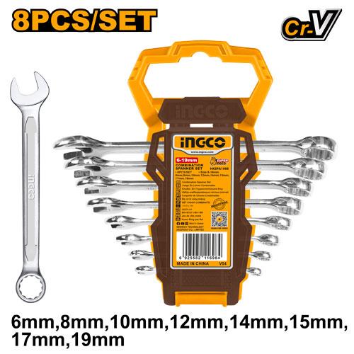 HKSPA1088 8 PCS COMBINATION SPANNERS SET (6-19MM)