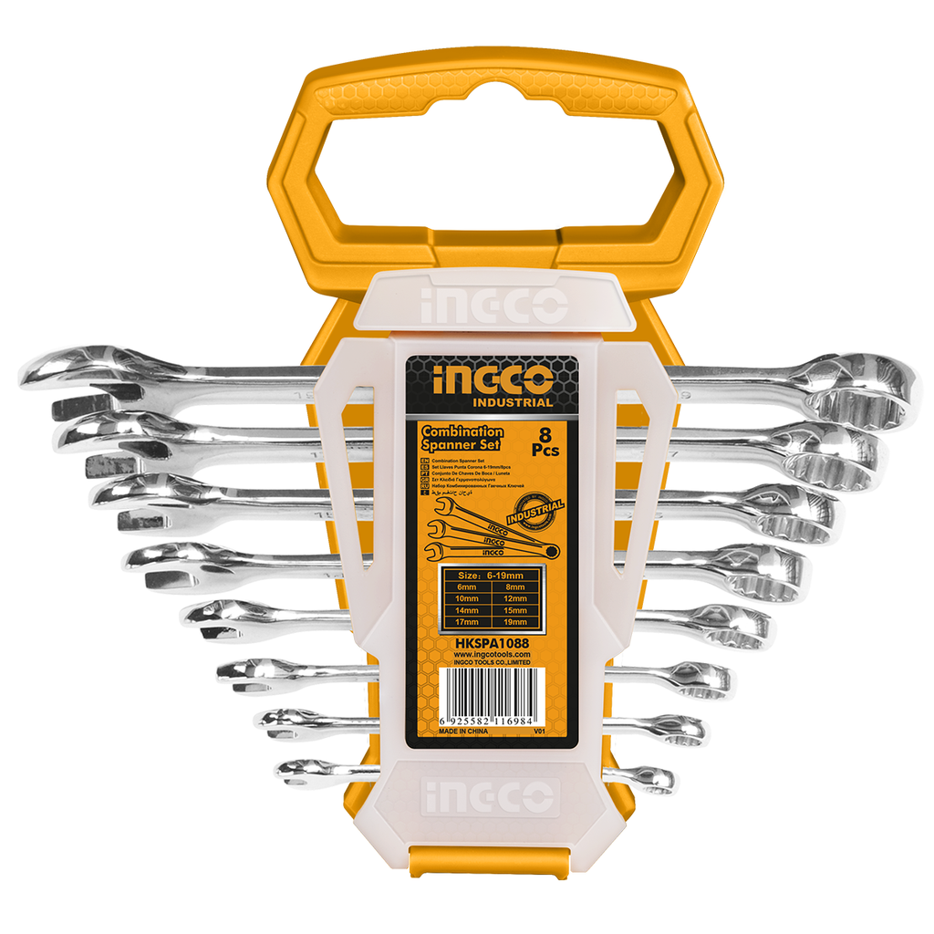 HKSPA1088 8 PCS COMBINATION SPANNERS SET (6-19MM)
