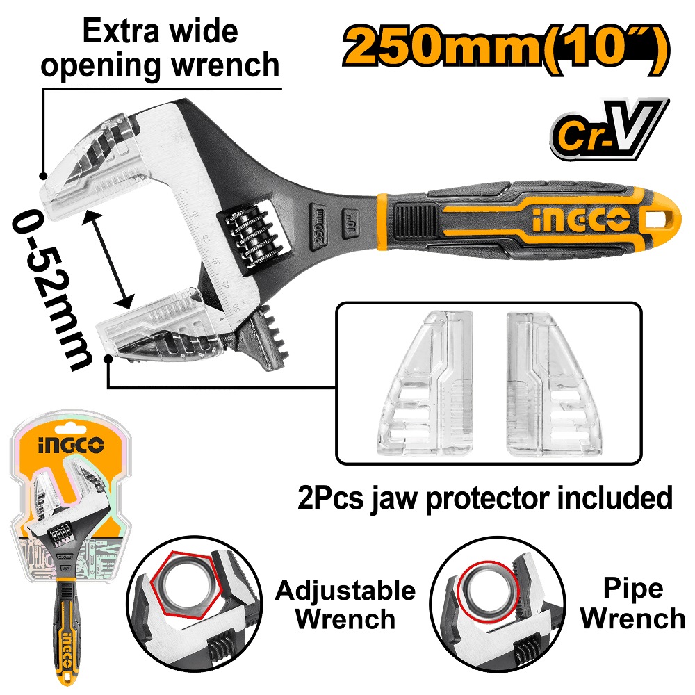 HADWG0810 2 IN 1 ADJUSTABLE WRENCH 10"