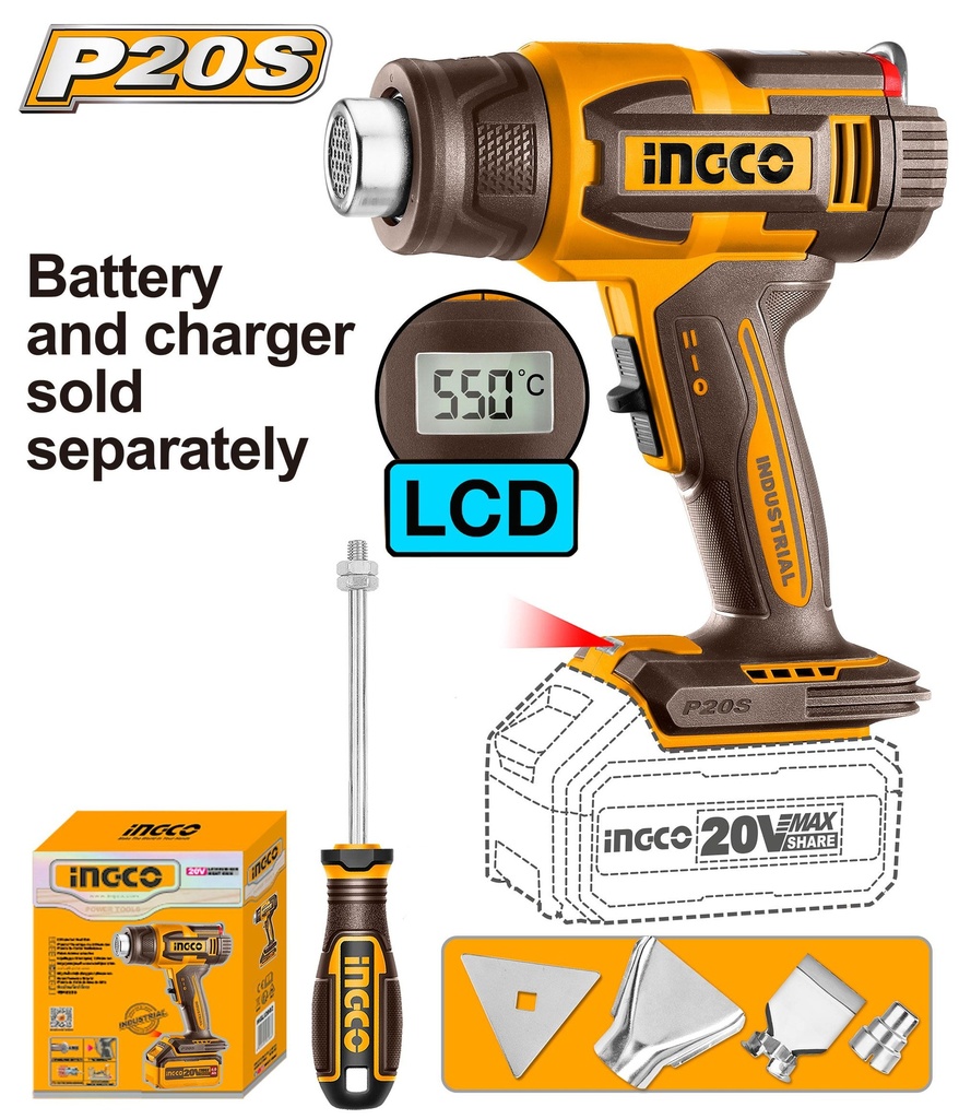 HGLI2003 CORDLESS HEAT GUN 20V