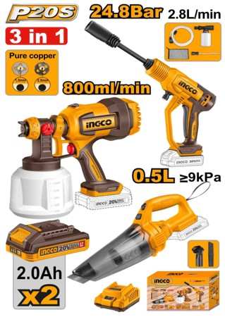 COSLI230522 20V LI-ION CORDLESS 3 PCS COMBO KIT