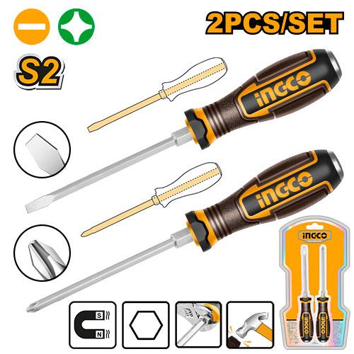 HGTST0208 2 PCS GO-THROUGH SCREWDRIVER SET