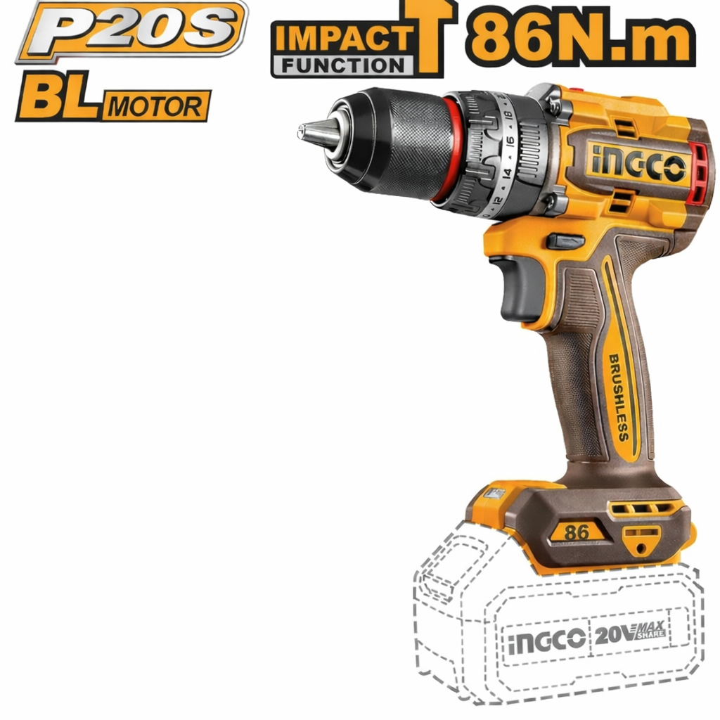 CIDLI208681 BRUSHLESS CORDLESS IMPACT DRILL 86NM